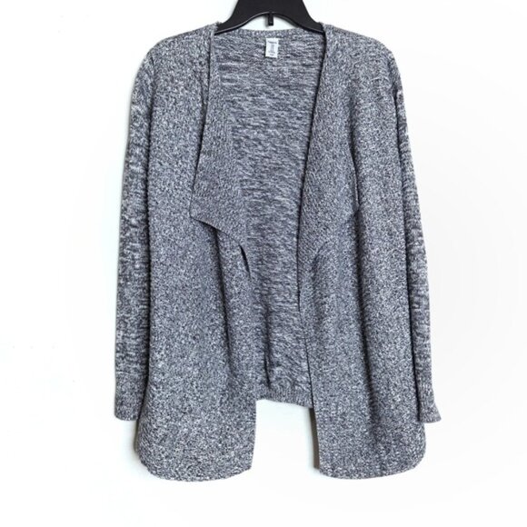 Gap Black White Open Drape Front Knit Cotton Cardigan Sweater Women's Size Small - Picture 7 of 7